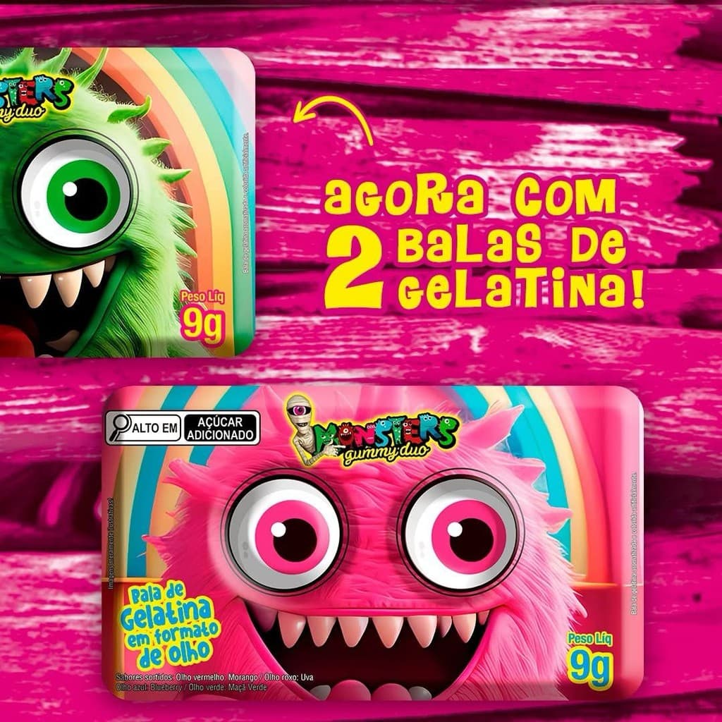 Diploko Monsters Olho Gummy Duo - Sabores Sortidos C/15
