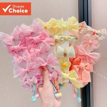 Grampos De Cabelo De Princesa Para Meninas – Conjunto De Acessórios Macios Bebê Com Laço E Flores