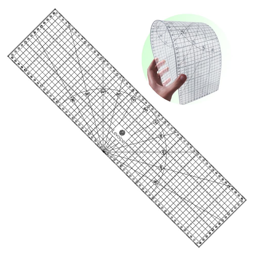 Régua 15x60cm Flexível 1mm – Corte e Medida para Patchwork
