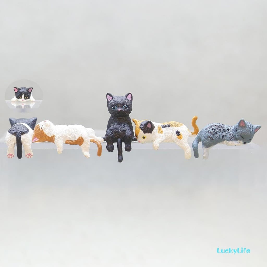 Estatuetas De Gato Fofas , Decoração De Monitor De Computador , Mini Figuras , Enfeites De Mesa , Decorações Para Casa