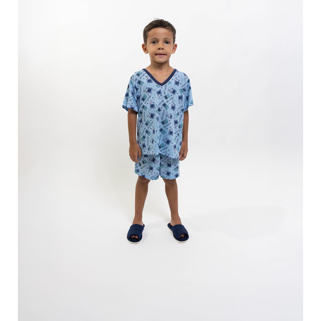 Pijama Infantil Masculino Meia Manga - Game