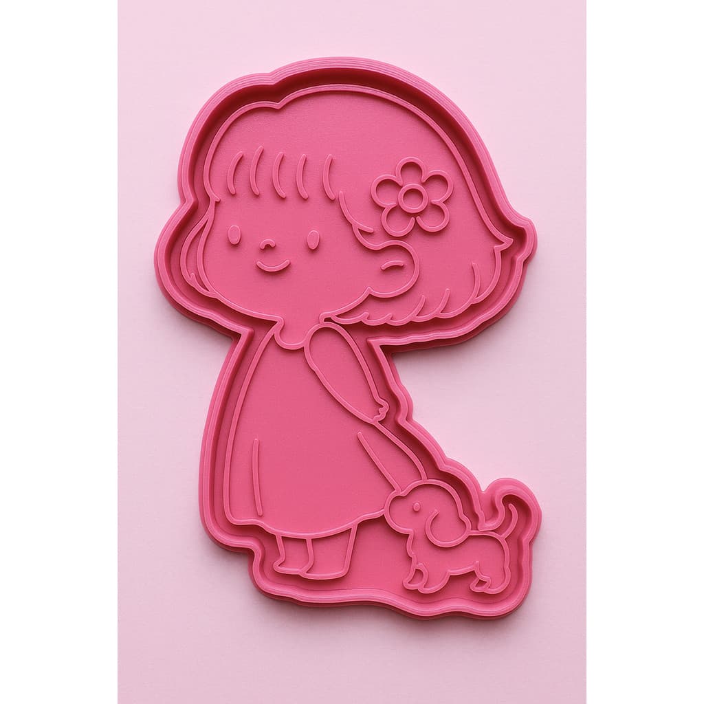 Cortador De Biscoito Com Forma De  MENINA COM CACHORRO