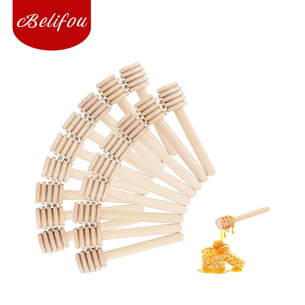 Belifou Kit 40 Peças Colheres De Mel De Madeira De 8 CM - Diana