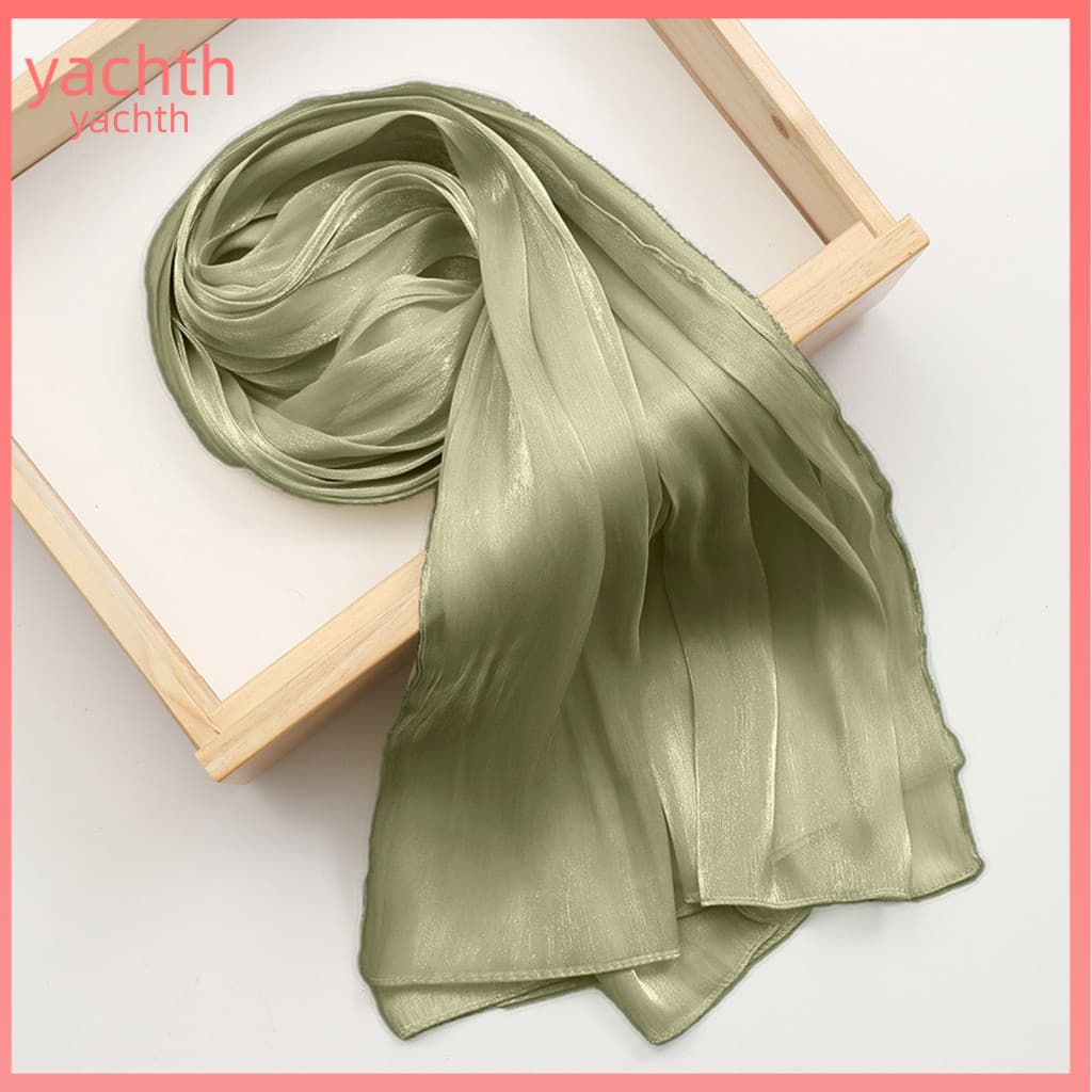 Silky Headscarf Women Shawl Stylish Uv Protection for Versatile Turban for Work and Daily Wear 180x70cm Solid Color Scar