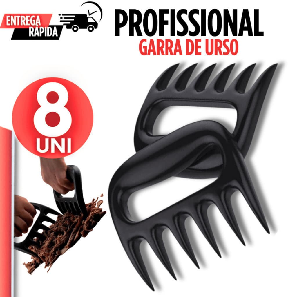 8 Garra De Urso Garfo Para Desfiar Churrasco Carnes Qualidade Garantida para seus churrascos