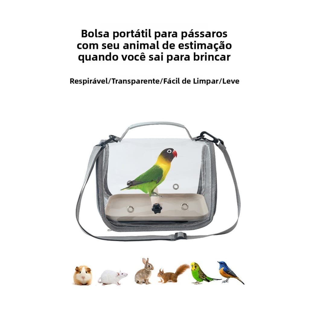 Mochila Portátil para Pássaros ao Ar Livre, Dobrável, Transparente, para Transporte de Pássaros, para Periquitos, Cockat