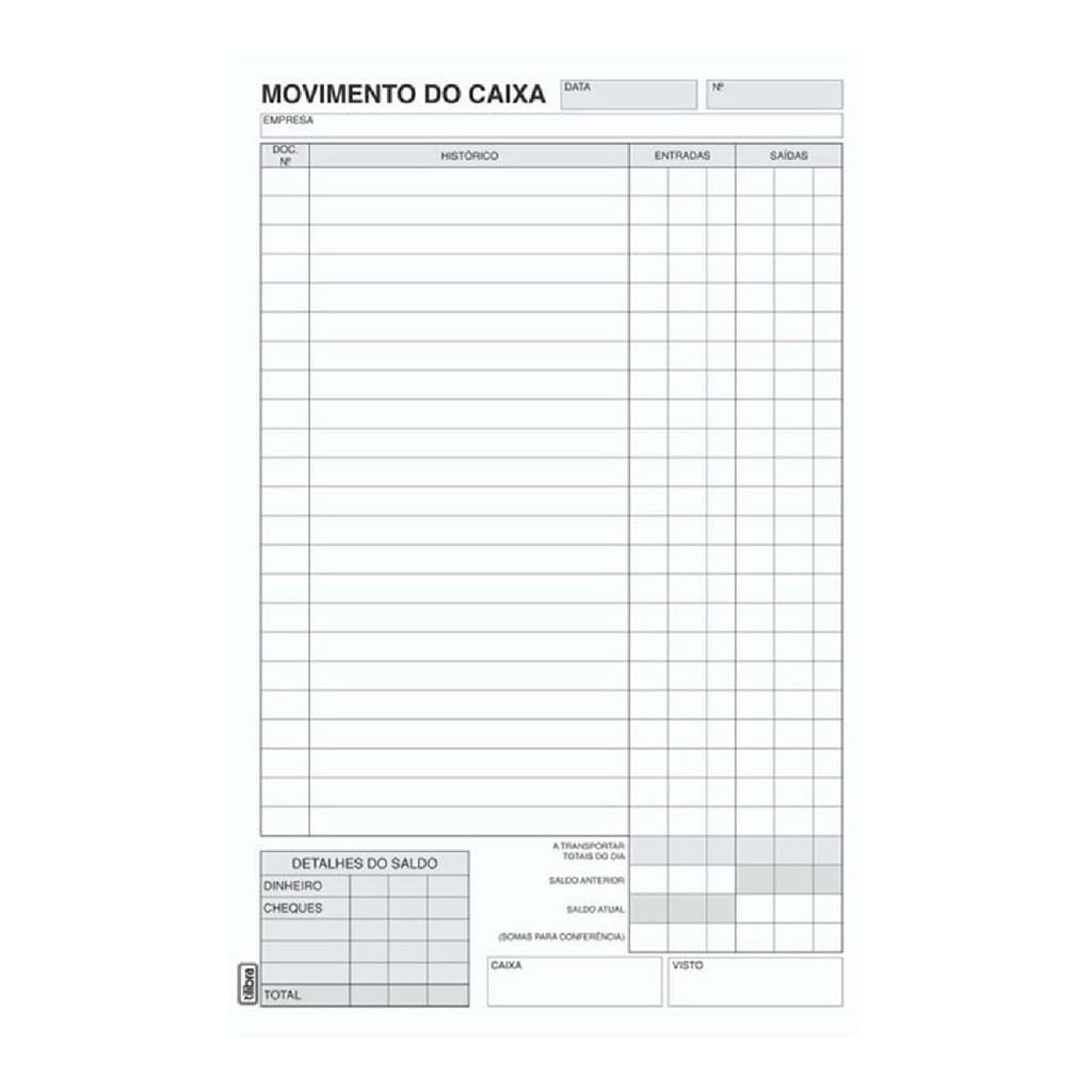 LIVRO MOVIMENTO DE CAIXA 1/4 100 FOLHAS - TILIBRA