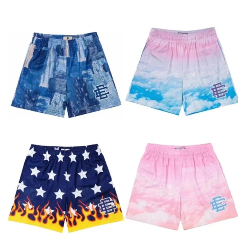 2024 Novo Estilo Eric Emanuel Summer Men Casual shorts Fitness Exercício Calções De Malha Respirável Jogger Men's EE