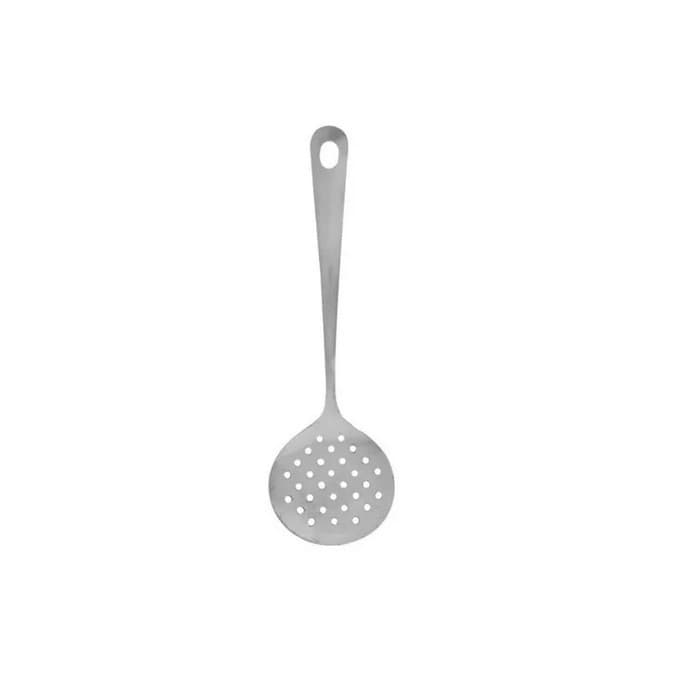 Colher Escumadeira de Inox para Fritura Arroz Batata Pastel Resistente - 32cm