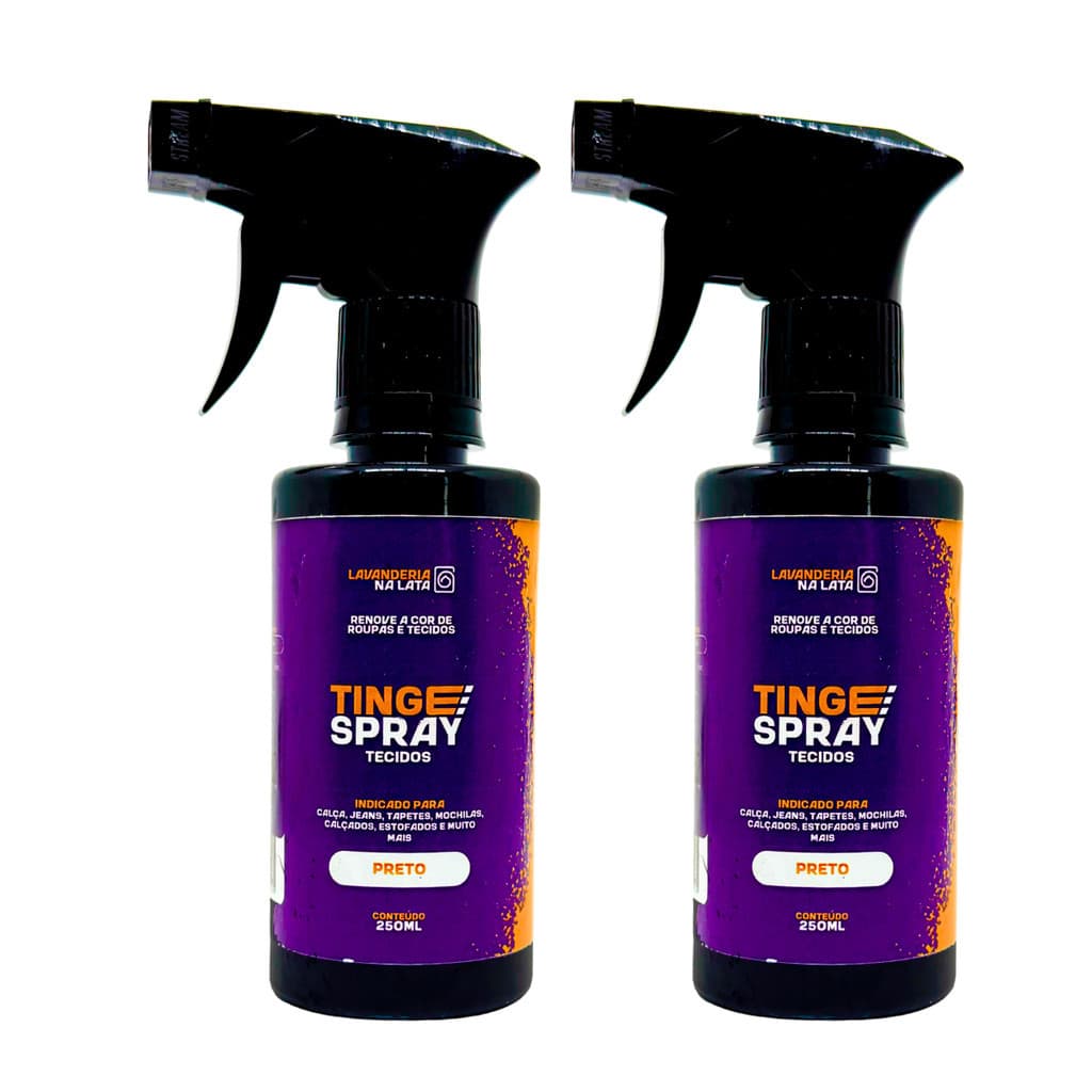 Kit 2 Tinta de Tecidos Roupas e Sofá - Tingespray Borrifador 250ML