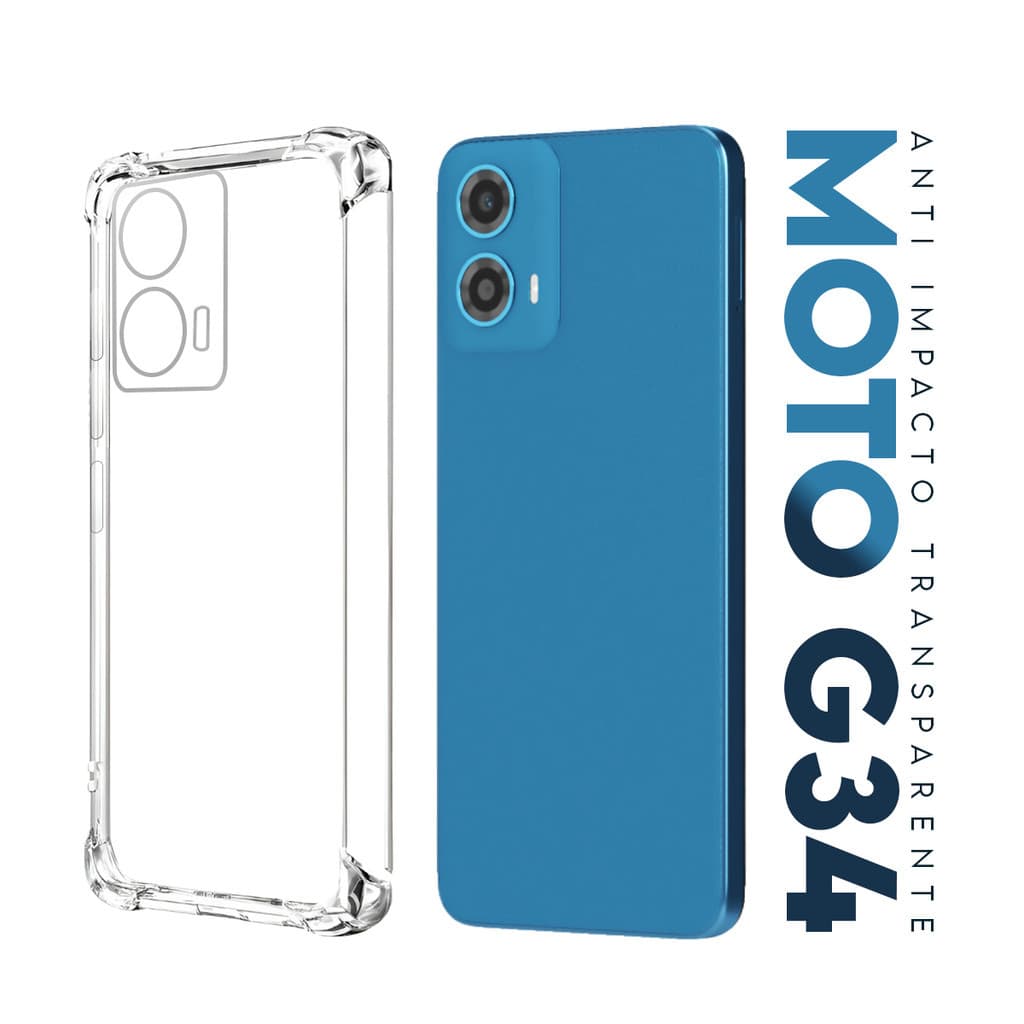 Capa Capinha Anti Impacto Transparente + Película De Hydrogel HD Para Moto G34 Xt2363 6.5