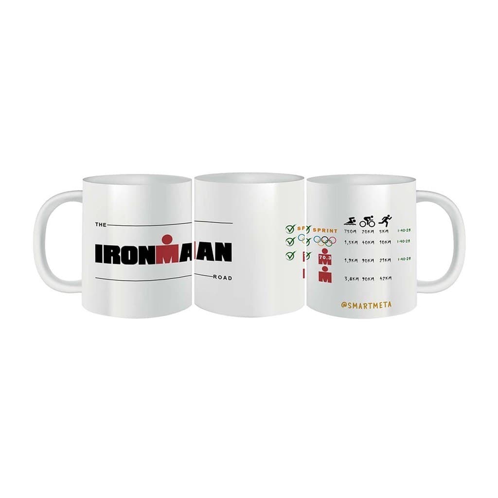 Caneca Porcelana IronMan Triathlon Personalizada Tempo Prova