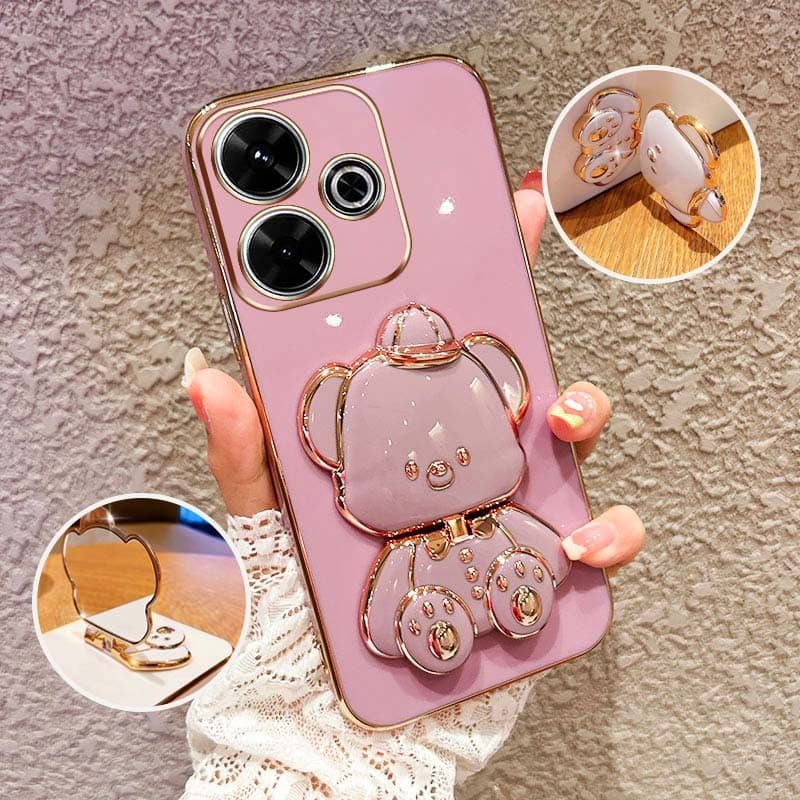 Capa De Telefone À Prova De Choque Para Xiaomi Redmi 13C 14C 15C 4G 5G Poco C65 C75 C85 Bonito 3D Chapéu Bebê Urso Supor