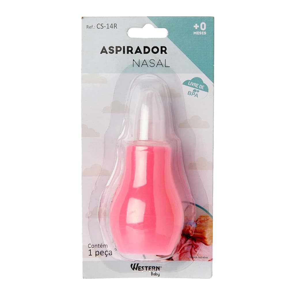Aspirador Nasal Bebe De Silicone Rosa Western CS-14R