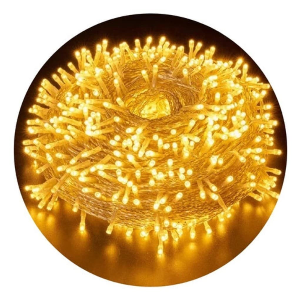 Pisca Pisca Natal 50m Branco Quente 500 Leds 8 Modos Luvinco