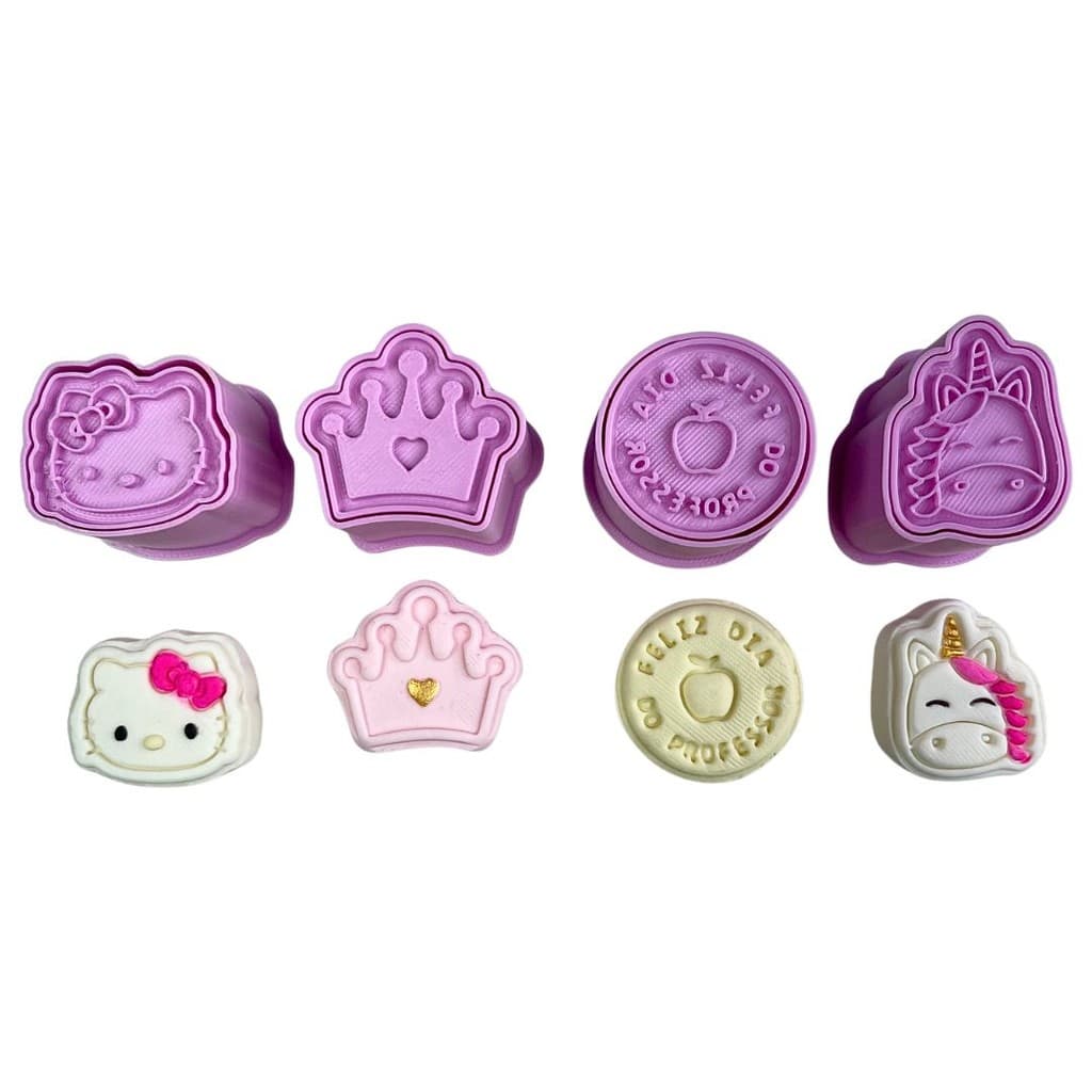 Kit 4 Modeladores e Ejetores Para Modelar Massas, Doces e Brigadeiros