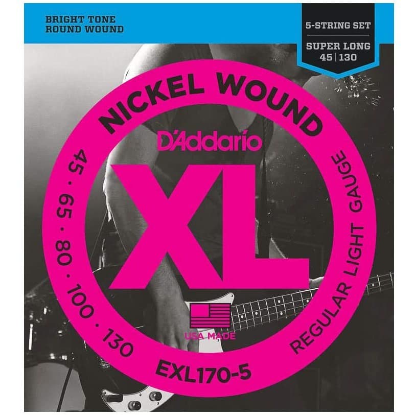 Encordoamento Contra Baixo 5 Cordas 045 Daddario Exl170-5 D'addario