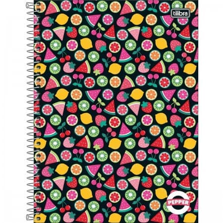 Caderno Tilibra Pepper Feminino 16 Matérias 256 Folhas