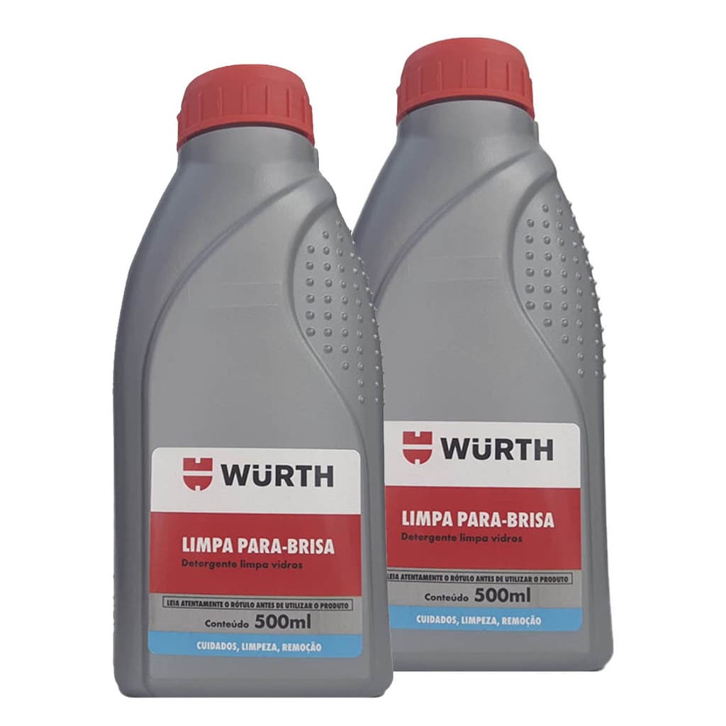 Kit 2x Limpa Para Brisas E Vidros Automotivo Wurth 500ml