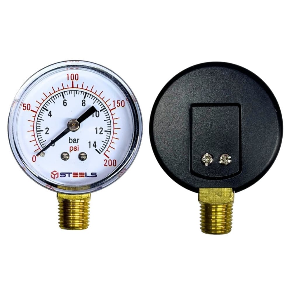 Manômetro Vertical Para Compressor De Ar 1/4 NPT 52 MM