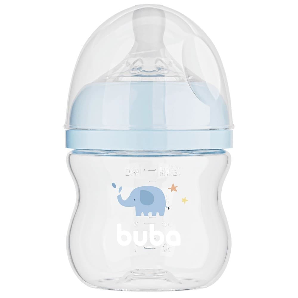 Mamadeira Buba Easy Flow 120ml Com Bico Anticolica Fluxo 1 Elefante Azul mamadeira buba