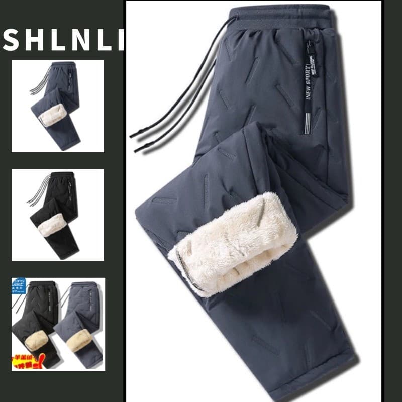 Outono Inverno Masculino Plus Size Lã De Cordeiro Grosso Calças Quentes Casual Solto Versátil Tornozelo Ligação Esportiv