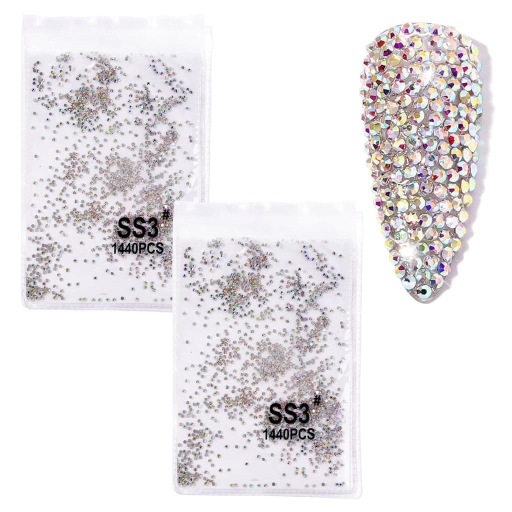 Kit Strass Cristal Furta Unhas E Artesanato Pedrinhas Nail Art 2880 Decoração Brilhante