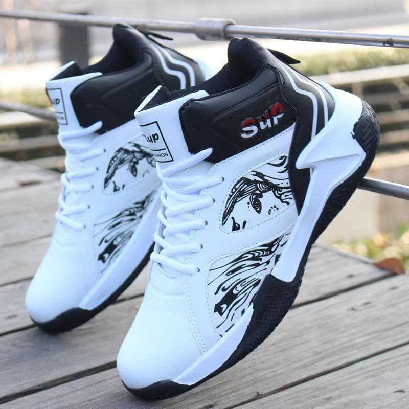 Sapatos Masculinos De Couro PU Tênis De Basquete Com Cadarços Calçados Esportivos Da Moda