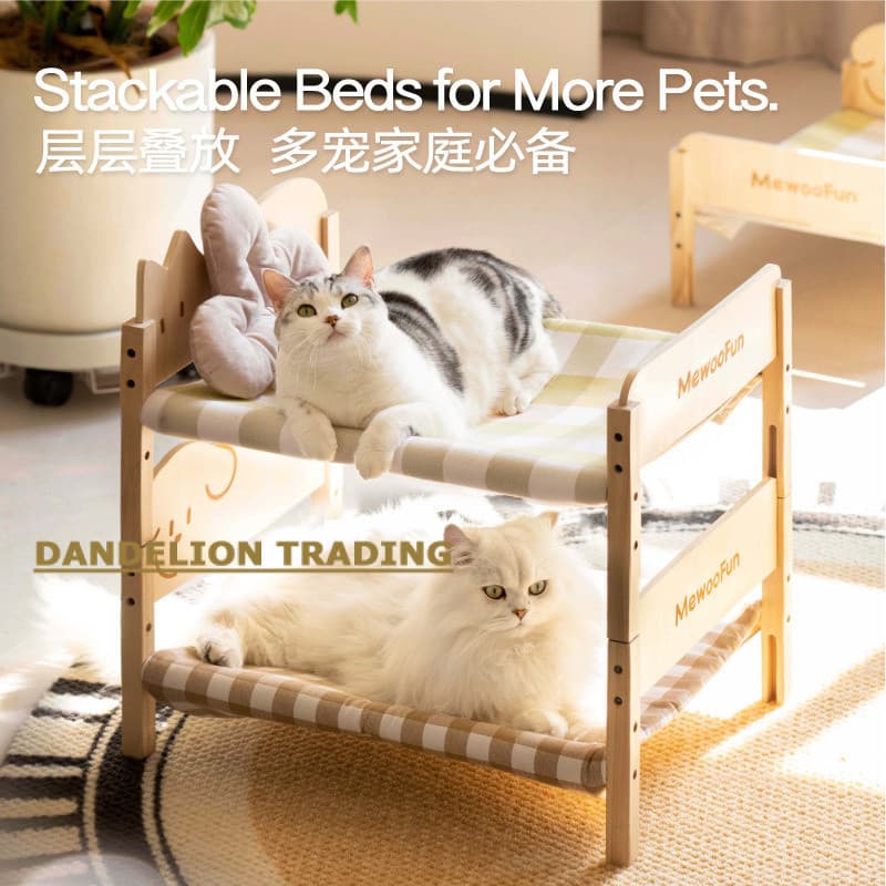[DANDELION] Cama beliche para gatos e cães, cama elevada para cães pequenos, cama beliche para animais de estimação, cam