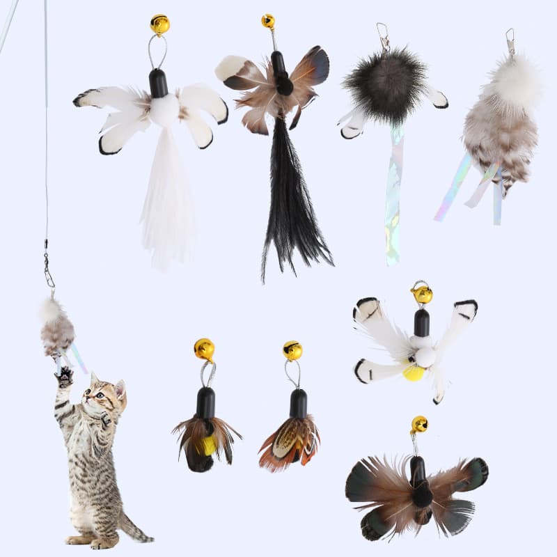 Cabeças De Substituição Para Varinha De Provocação De Gato , Brinquedos Realistas Gatos Internos , Gatinhos , Materiais