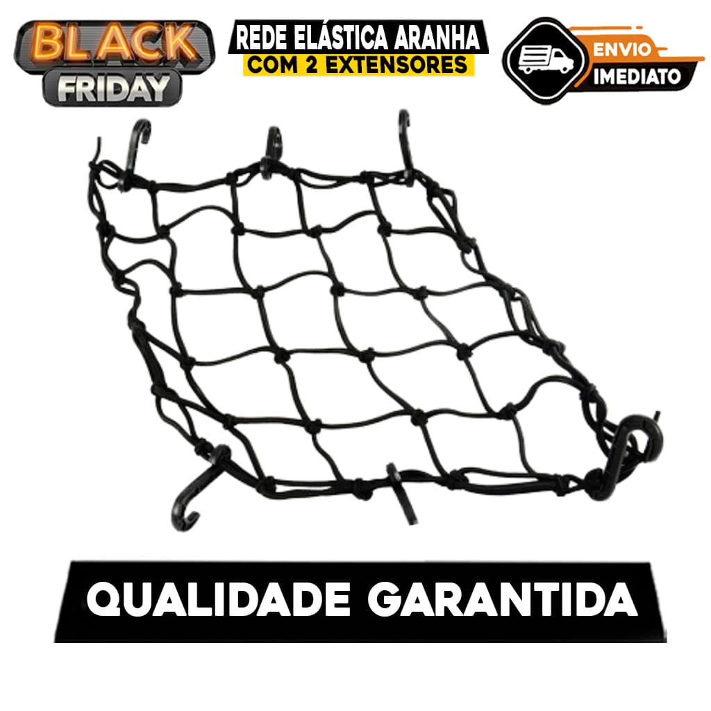 Rede Elástica Aranha COM 2 ExtensorES Capacete MOTO ELASTICO DE MOTO PARA Rede para bagageiro de moto fixação ganchos