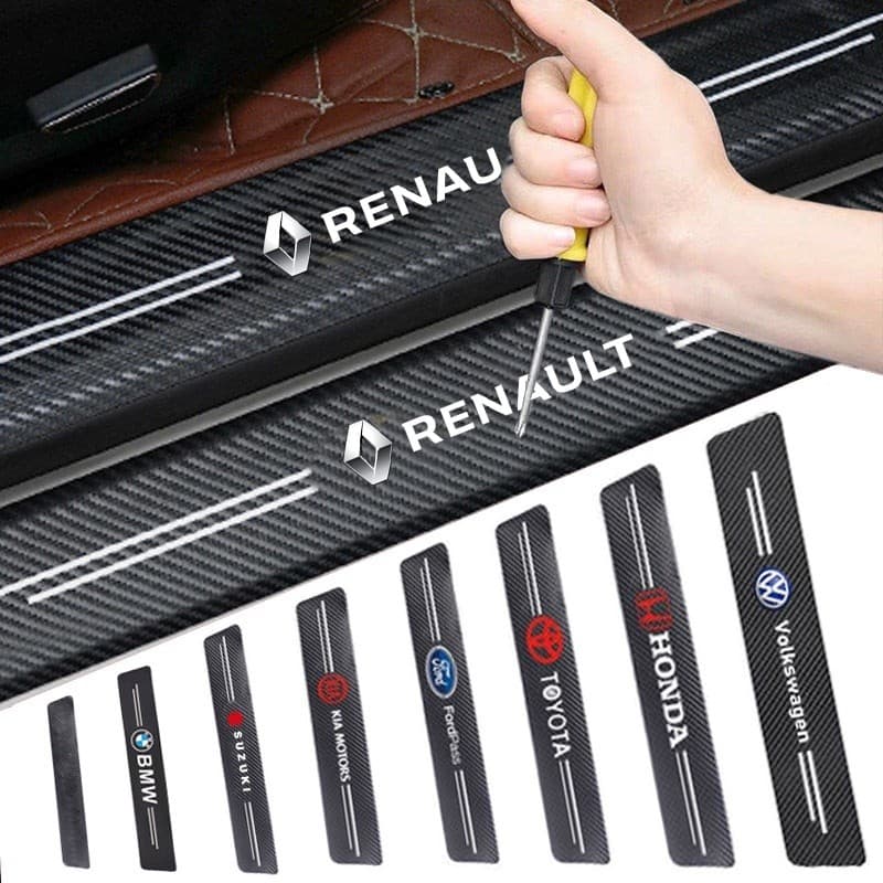 Proteção De Soleira Porta De Carro Vinil Fibra De Carbono Risco Modelos Carros Nacionais Profissional