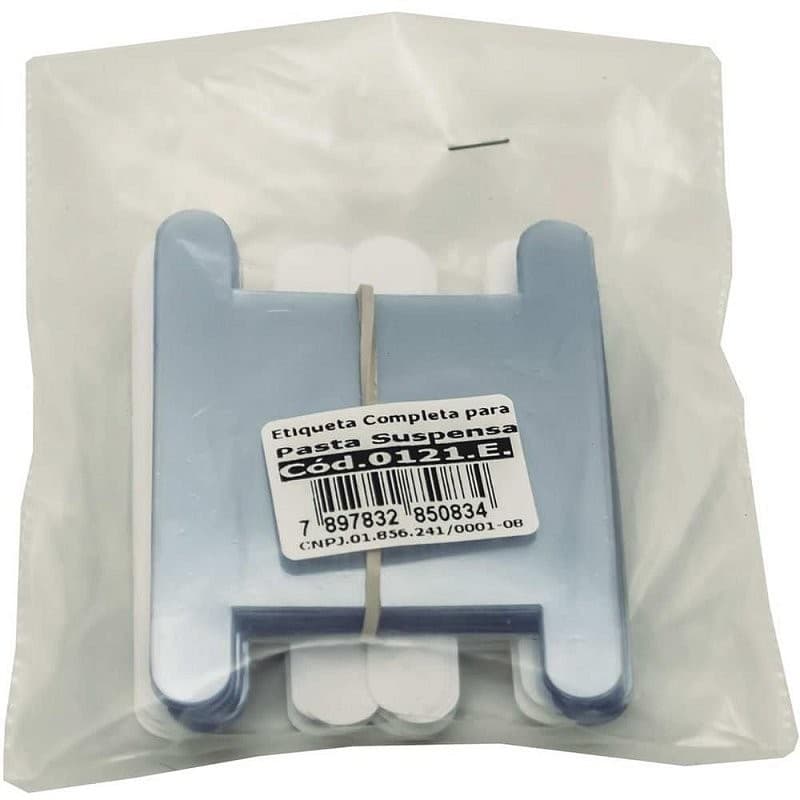Visor para Pasta Suspensa com Etiqueta Branca - Pacote com 50 Unidades