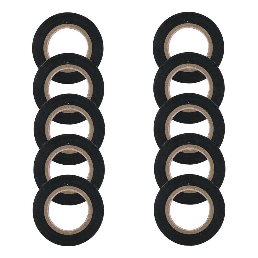 Kit 10 rolos de fita isolante 10 Metros 19mm  19x10 AntiChama Adesiva Isolante Fio Elétrico Manutenção Residencial