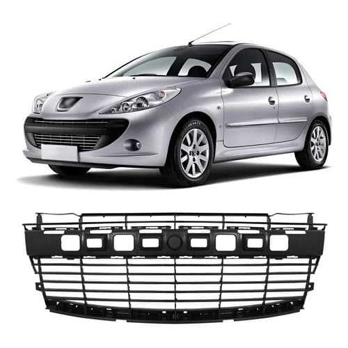 Grade Dianteira Parachoque Peugeot 207 2009 2010 Até 2015 Preto