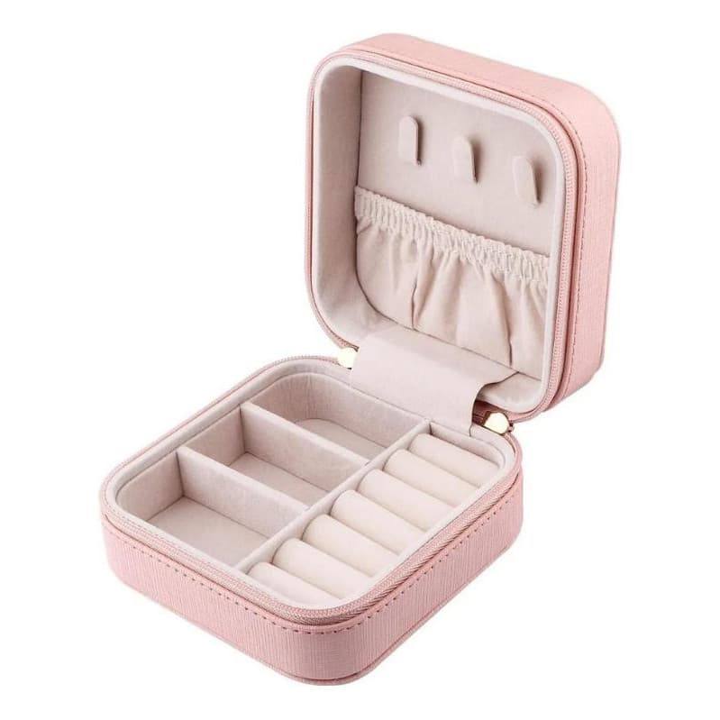 Mini Porta Jóias De Couro Rosa