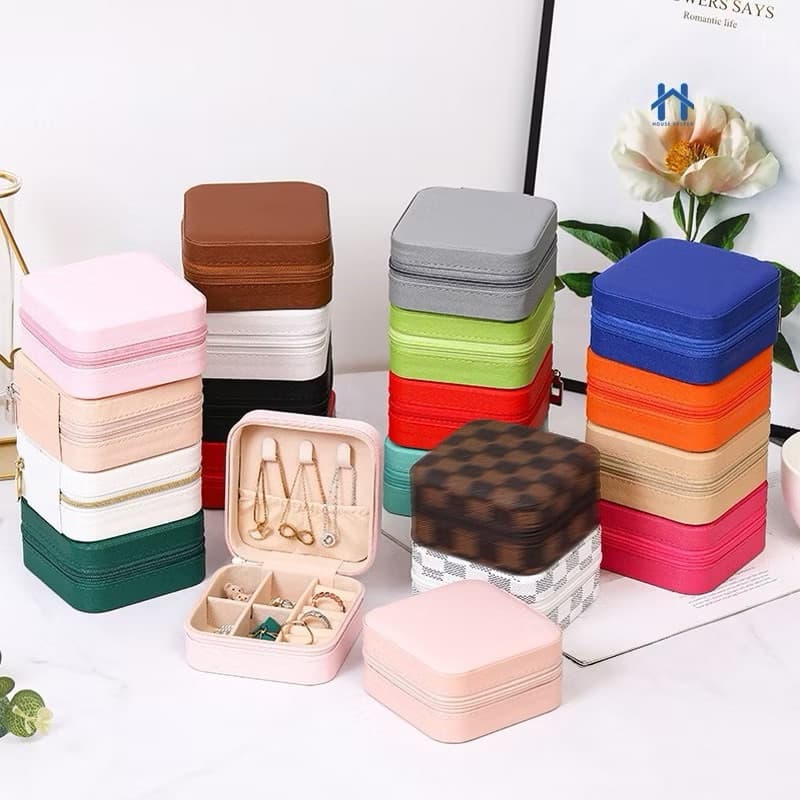 Porta Jóias Portátil  1 e  3 Pçs Caixinha Bolsa de Armazenamento Colar Brincos Anéis