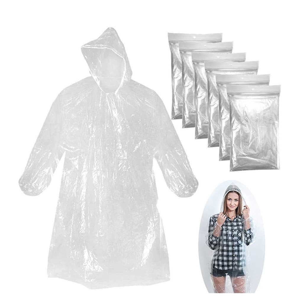 Kit C/ 10 Capa de Chuva Descartável Transparente Plástico