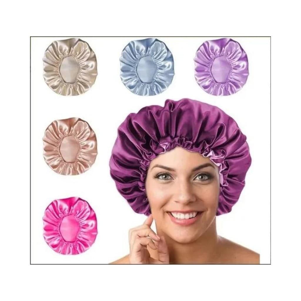 Touca de Cetim Antifrizz Grande Para Dormir - Cores Sortidas