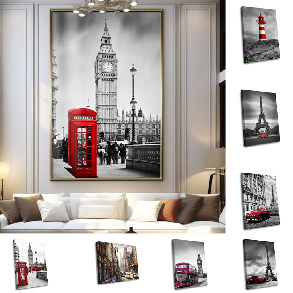 Quadro Decorativo GRANDE Alta Resolução Para Sala Quarto Escritório Quadro Coleção Paris e Londres