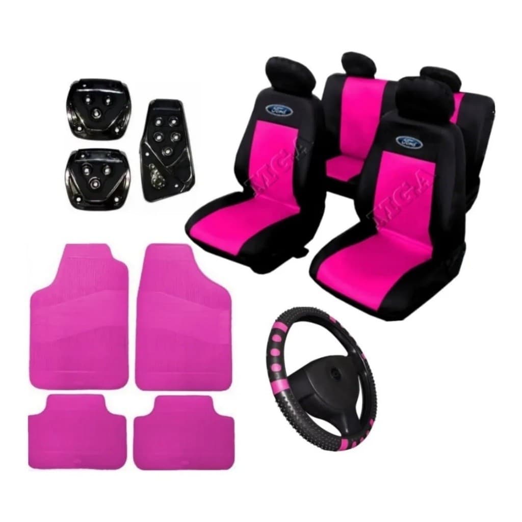 Kit capa banco carro +c/volante +pedaleira +tapete FORD KA