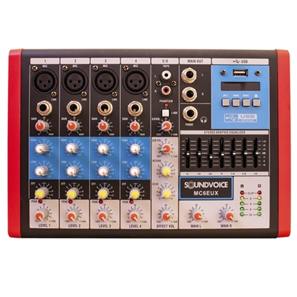 MESA DE SOM COMPACTA SOUNDVOICE MC6 EUX