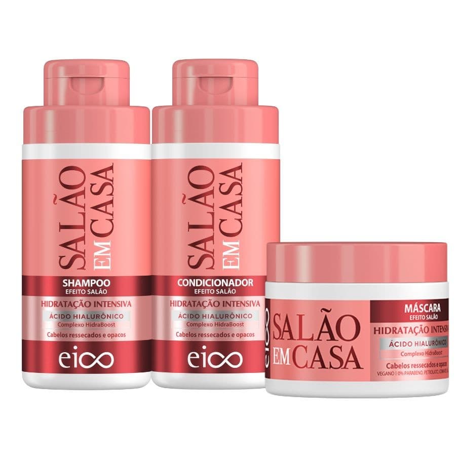 Eico Salão Em Casa Hidratação Intensiva Shampoo Condicionador 450ml + Máscara Tratamento 270g
