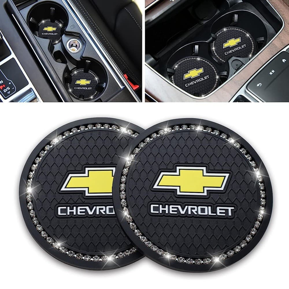 Porta-Copos De Carro Brilhante , 2 Peças , Compatível Com Chevrolet Onix Prisma S-10 Colorado Captador , Tapete De Copo Antiderrapante Para Suporte