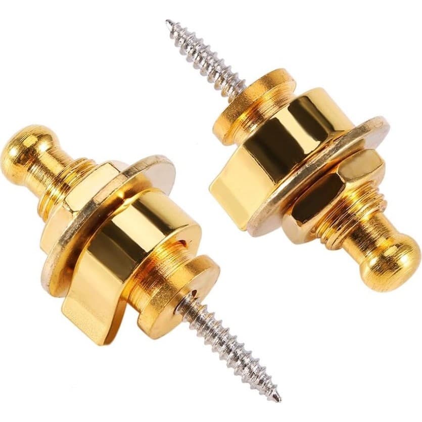 Par Trava Strap Lock p/ Correia Violão/Guit/Baixo - Dourada
