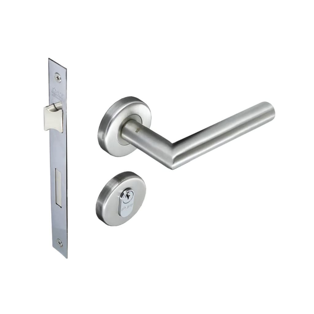 Fechadura Externa Porta Madeira/Alumínio Florença Silvana 5500 Escovada Broca 55mm