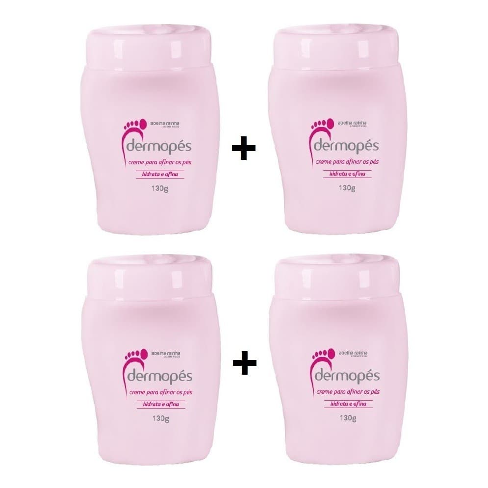Dermopés 04 Creme Para Afinar os Pés Hidrata e Afina Pés Sedosos 130g Abelha Rainha