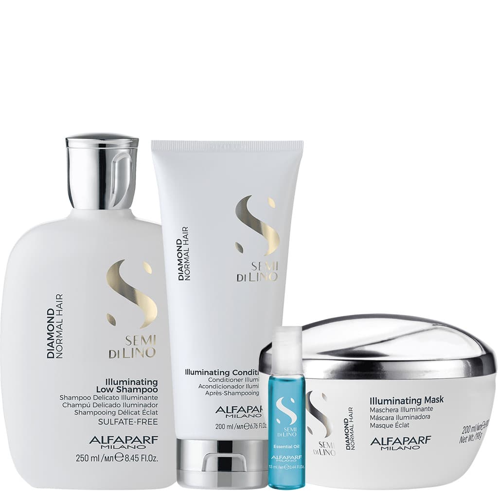 Kit Diamond Shampoo, Condicionador, Máscara e Ampola - Alfaparf