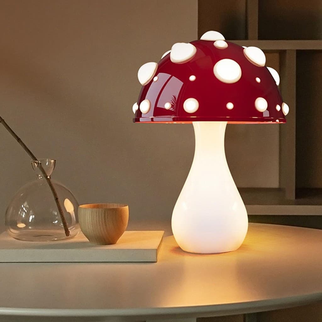 Candeeiro de mesa decorativo cogumelo quarto cabeceira Tricolor luz escritório candeeiro de mesa