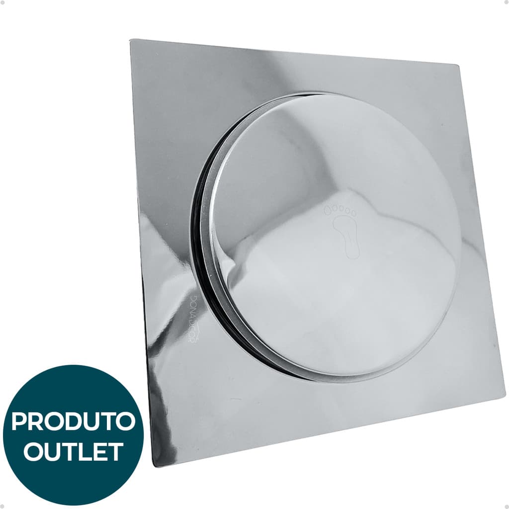 Ralo Click 15x15 Inox Ralo Inteligente Quadrado Outlet Para Banheiro lavabo lavanderia Alto Padrão